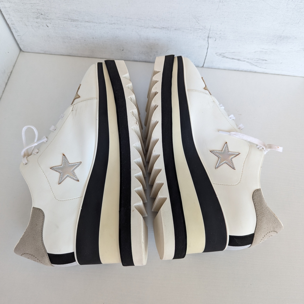 Stella McCartney White Black Cream Platform Sneakers - Picture 7 of 16